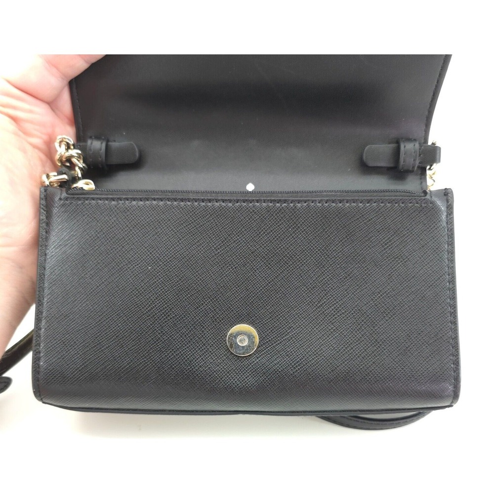 Kate Spade Staci Small Crossbody Beige Black Colorblock Saffiano Flap Bag - Picture 8 of 16